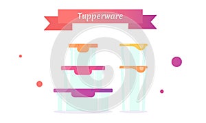 Plastic tupperware kit on white background.