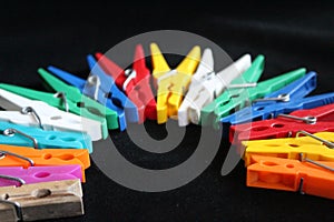 Plastic Tweezers clothes colors hold dry red blue photo