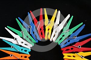 Plastic Tweezers clothes colors hold dry red blue photo