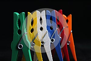 Plastic Tweezers clothes colors hold dry red blue photo