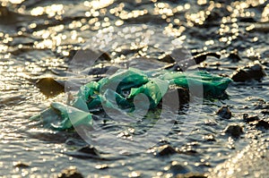 Plastic waste contamination at sea