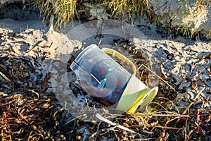 Plastic waste on Donegal beach in Ireland