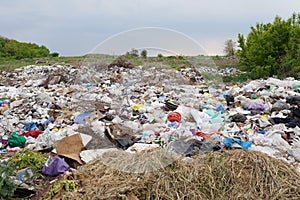 Plastic waste dumping site, Dirty street / World Environment Day