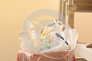 Plastic waste in hospitals, garbage