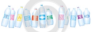 Plastic Waste Plastic Bottles Word Excessive Consumption