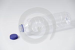 Plastic water bottle isolated on white background