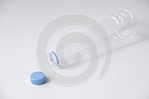 Plastic water bottle isolated on white background