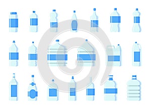Plastic water bottle vector blank nature blue clean liquid aqua fluid blank template silhouette template illustration