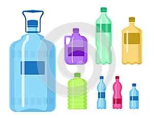 Plastic water bottle vector blank nature clean liquid aqua fluid blank template silhouette template illustration.