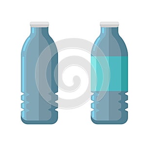 Plastic water bottle vector illustration. Container for liquid