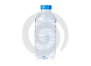 Plastic water bottle on white background with clipping path