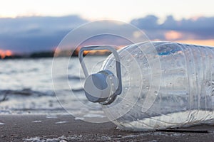 Plastic water bottles pollute ocean