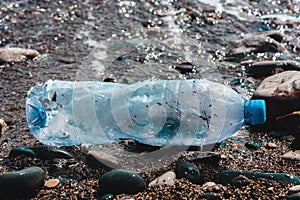 Plastic water bottles pollution.Environment concept