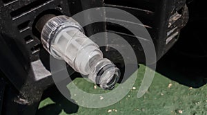 plastic water hose adopter or connector of a high pressure washer photo