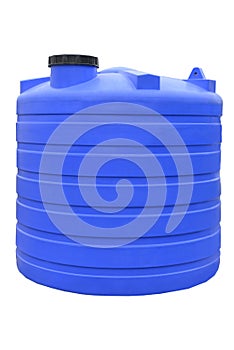 Plastic water and liquids barrel storage industrial container isolated on white background