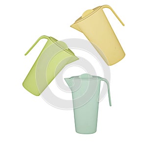 plastic water pitcher cut out isolated white background with clipping path