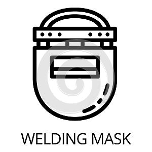 Plastic welding mask icon, outline style