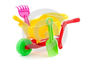 Plastic wheel barrow toy