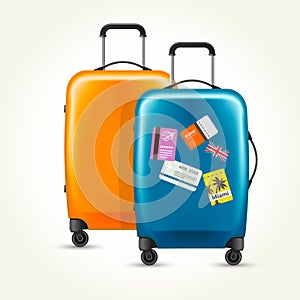 Plastic wheeled suitcases - baggage