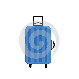 Plastic wheeled trolley bag for travel, tourism and vacations concept