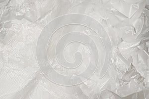 Plastic wihite background. Top view
