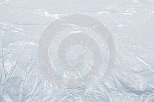 Plastic wihite background. Top view