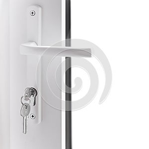 Plastic window, door, key, handle isolated