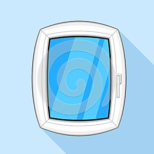 Plastic window icon, flat style
