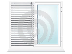 Plastic window with jalousies