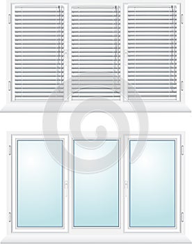 Plastic window with jalousies