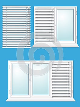 Plastic window with jalousies