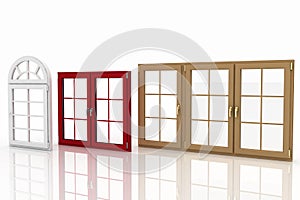 Plastic windows on white