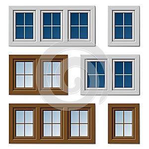 Plastic windows white brown