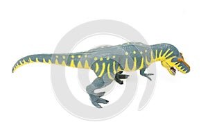 Plastic Yellow Blue Tyrannosaurus Rex Dinosaur Toy Above Top