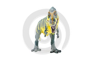 Plastic Yellow Blue Tyrannosaurus Rex Dinosaur Toy Front 3