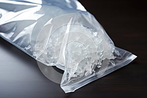 plastic ziplock bag filled with crystalline substance