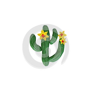 Plasticine cactus 3D sculpture isolated