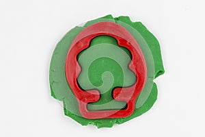 Plasticine fruit tree.