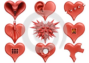 Plasticine hearts collection