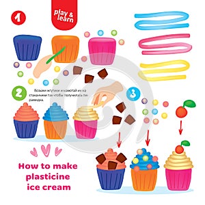 Plasticine Ice Cream Step Instruction for Kid