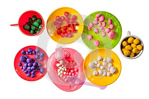 Plasticine jelly beans isolated
