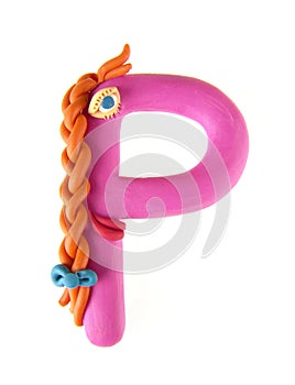 Plasticine letter, bloomer 'P' 2