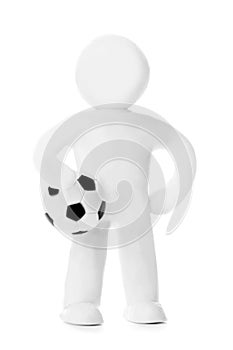 Plasticine man with soccer ball
