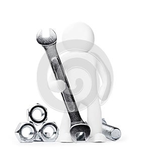 Plasticine man with spanner