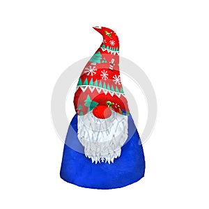 Plasticine Norvegian 3D Santa gnome isolated on white