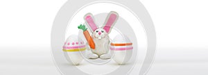 Plasticine Rabbit with easter egg and carrot