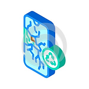 plastics recycling isometric icon vector illustration