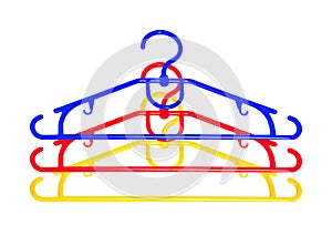 Plastik clothes hangers isolated on white