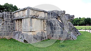 Plataforma de Venus, steps and bas reliefs, Chichen-Itza, Yucatan, Mexico photo