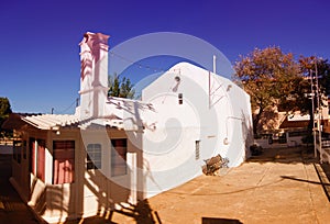 Platanias white church with grad